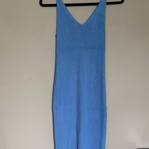 Elegant Blue Sleeveless Dress